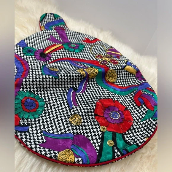 Christian Dior Vintage Lingerie /Hosiery Bag Rare!Houndstooth Ribbon Logo Print